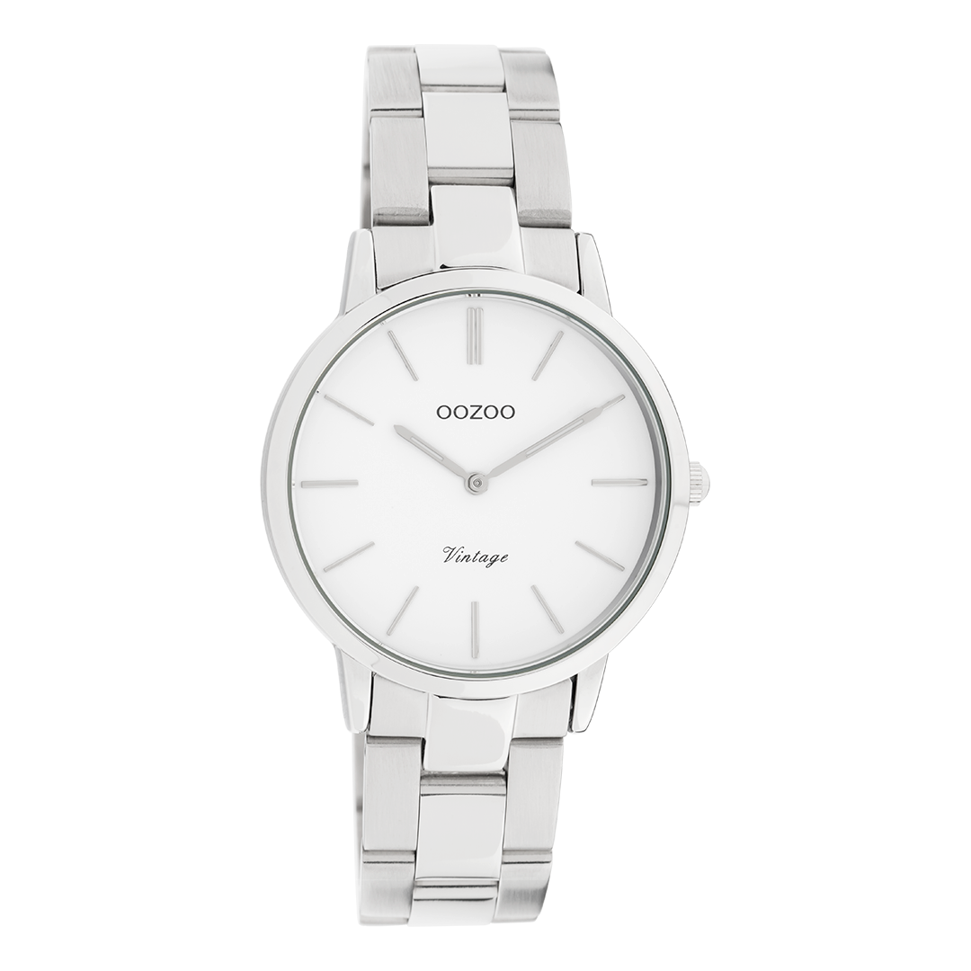 Silver coloured OOZOO watch with stainless steel bracelet - C20038