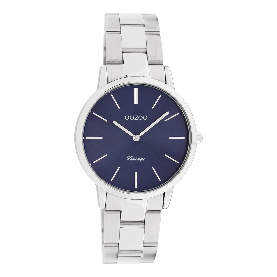 Silver coloured OOZOO watch with stainless steel bracelet - C20041