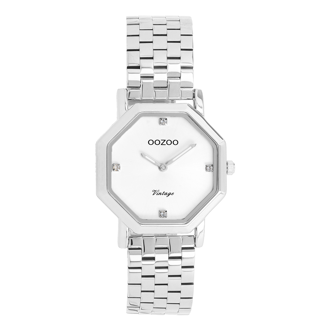 Silver coloured OOZOO watch with stainless steel bracelet - C20470