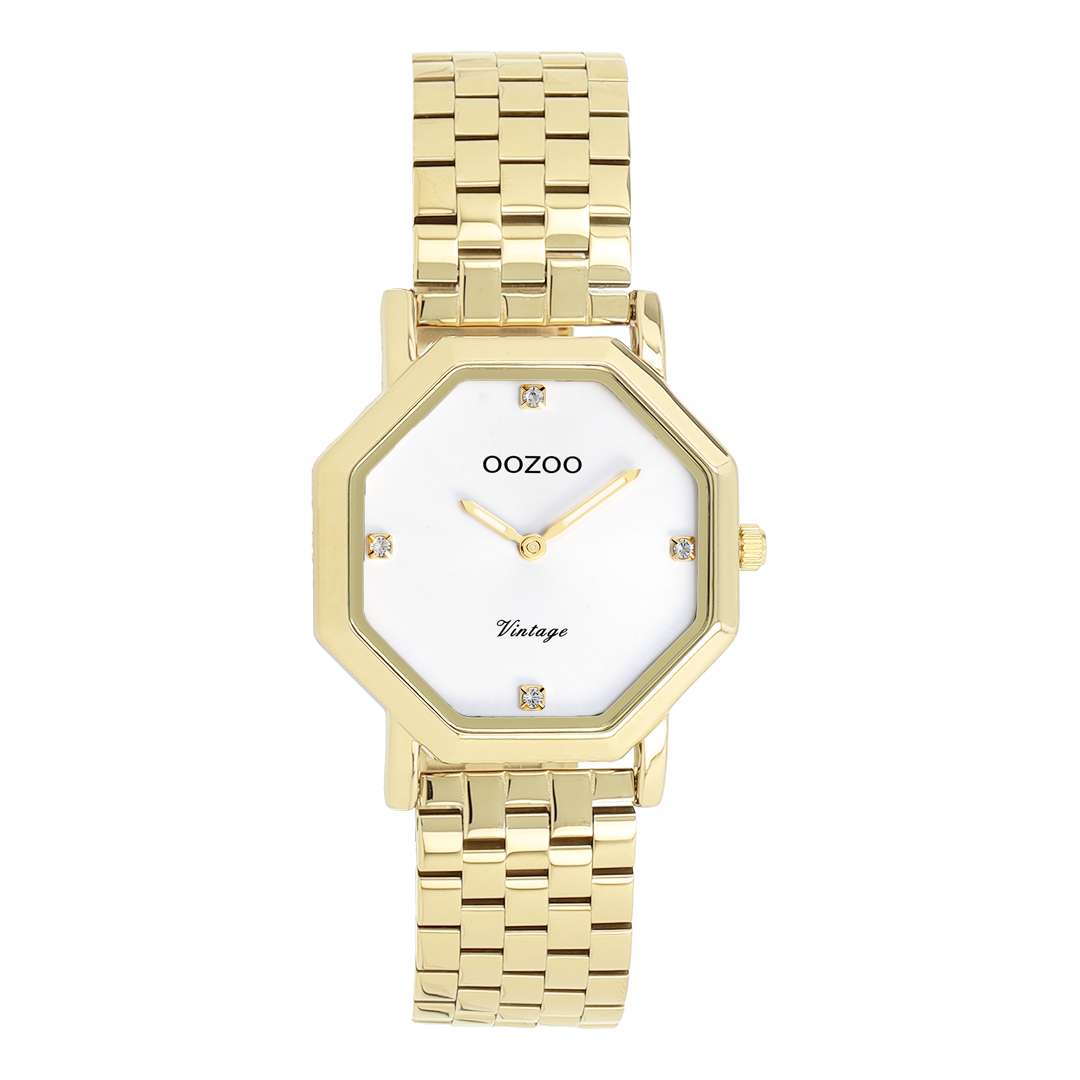Gold coloured OOZOO watch with stainless steel bracelet - C20471