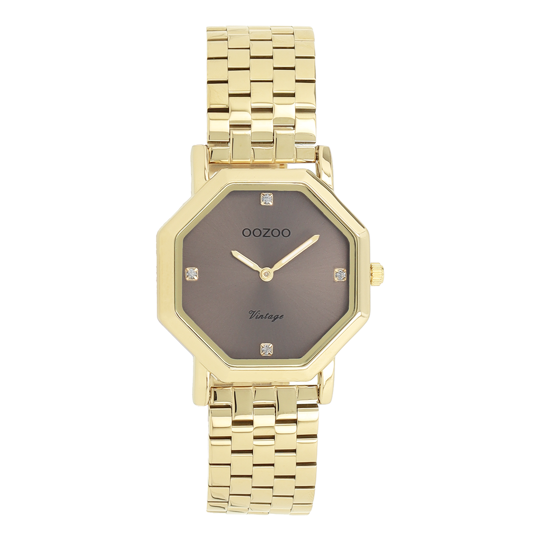 Gold coloured OOZOO watch with stainless steel bracelet - C20472