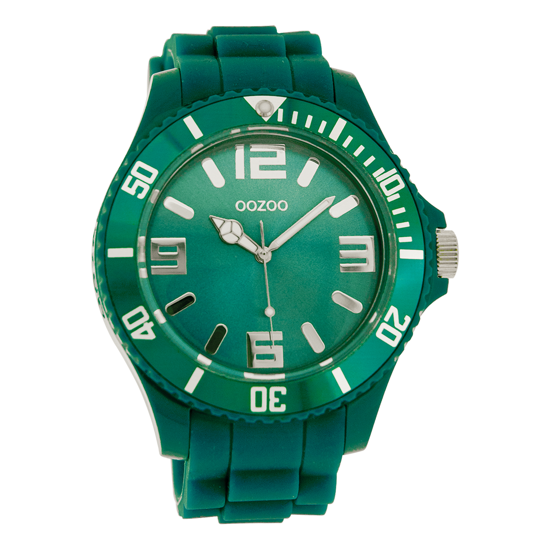 Aqua green OOZOO watch with rubber strap - C4331
