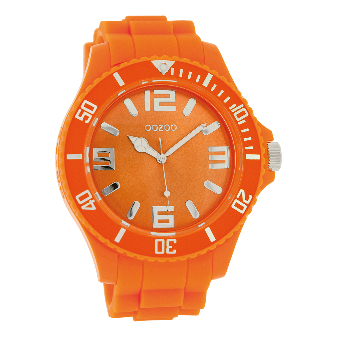 Fluo orange OOZOO watch with rubber strap - C4333