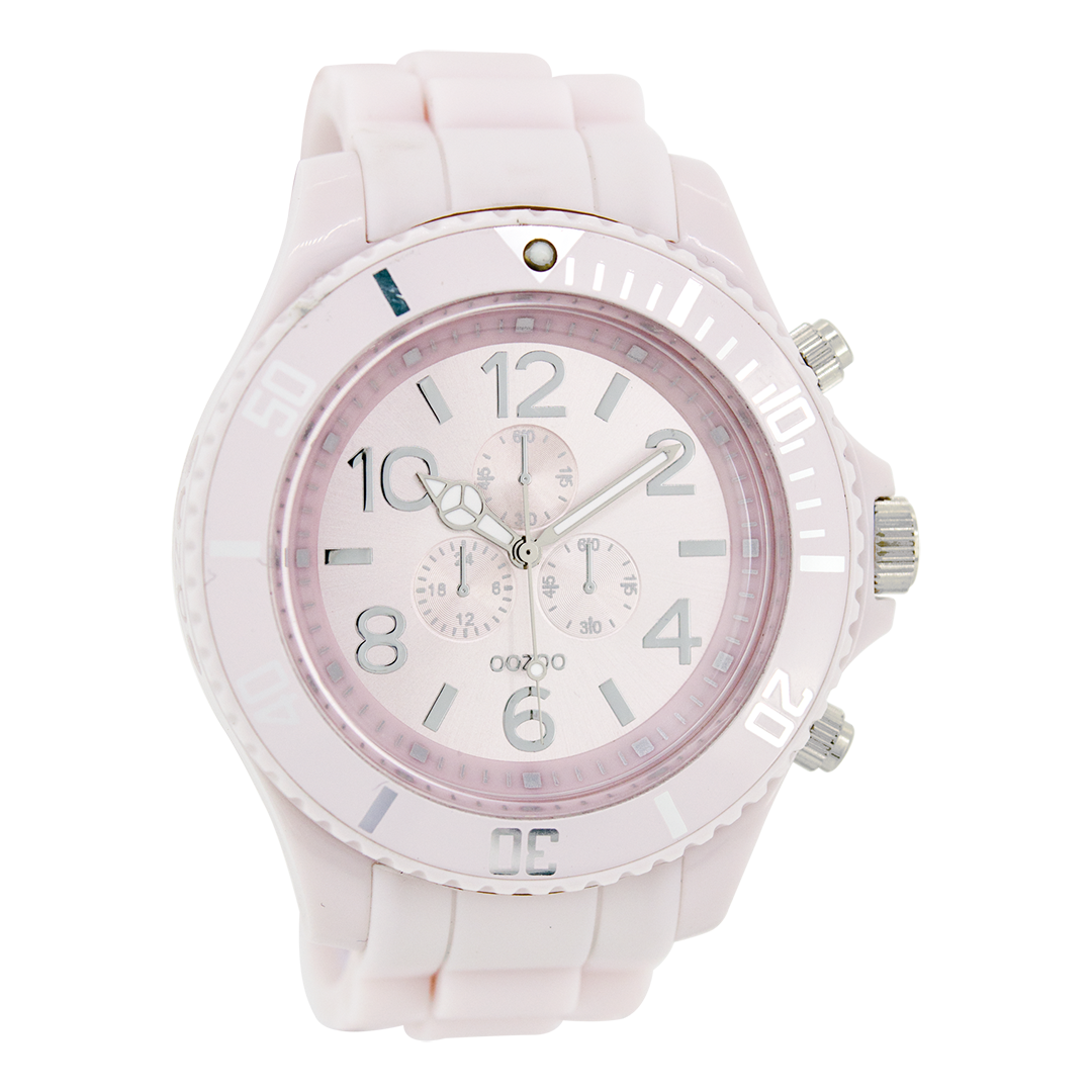 Old pink OOZOO watch with rubber strap - C4823