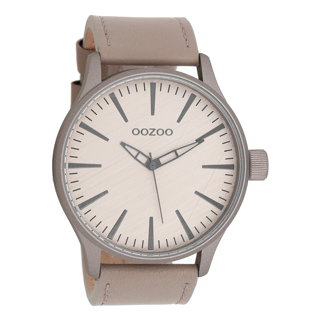 Taupe OOZOO watch with leather strap - C8277