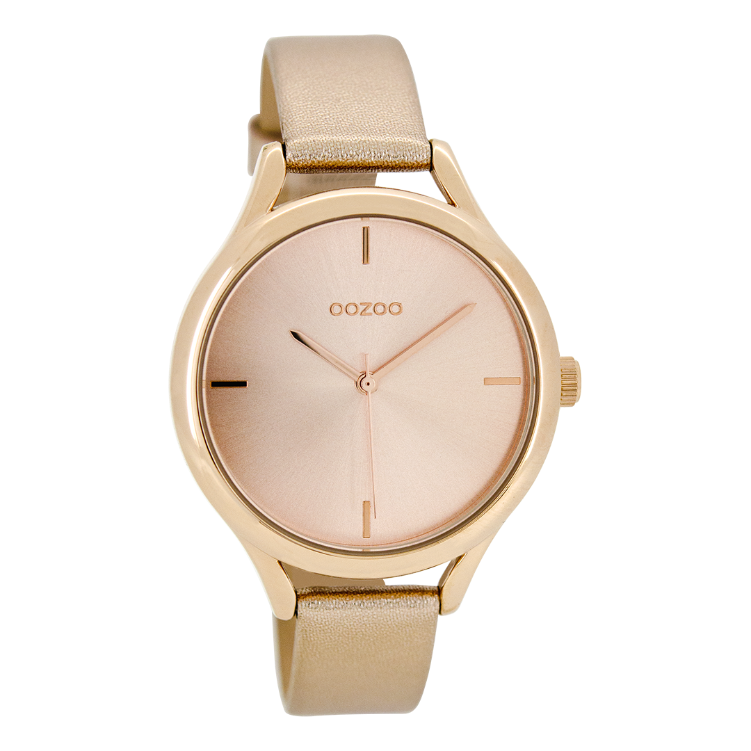 Rosé goudkleurige OOZOO horloge met leren band - C8347