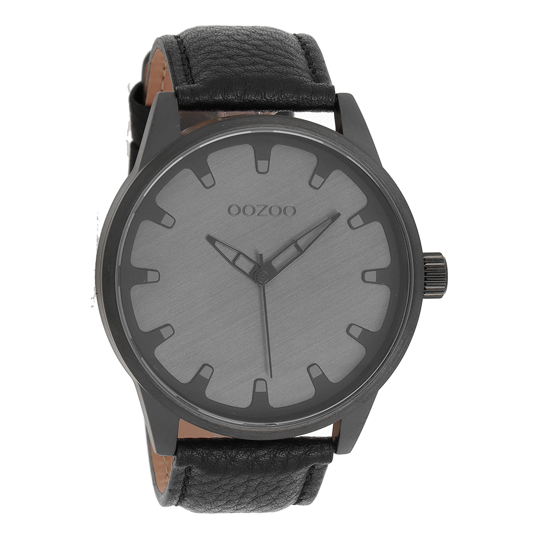 Black OOZOO watch with leather strap - C8549