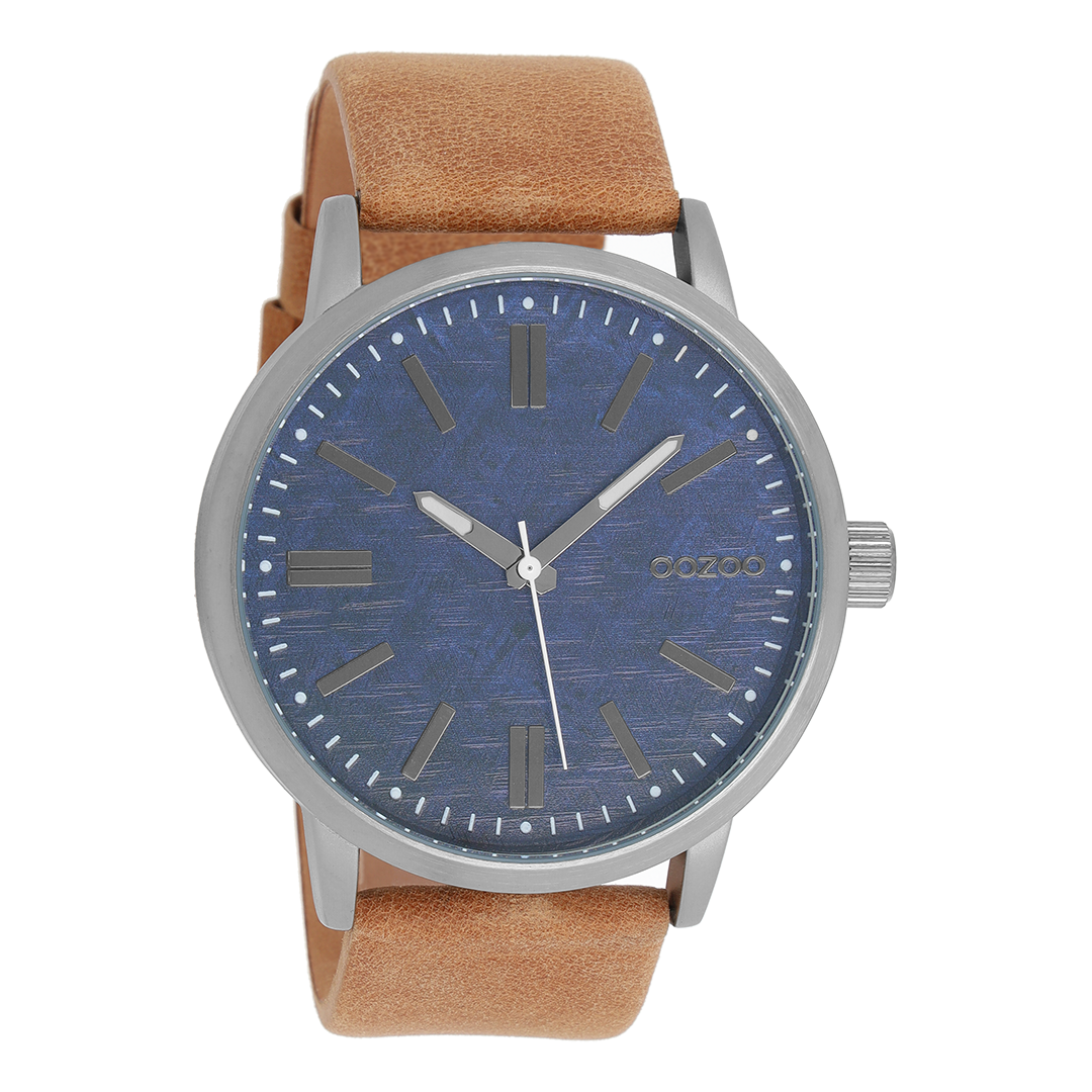 Titanium OOZOO watch with camel leather strap - C9406