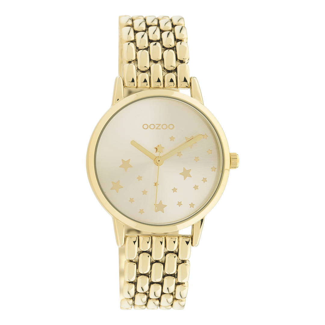 Gold coloured OOZOO watch with stainless steel bracelet - C11028