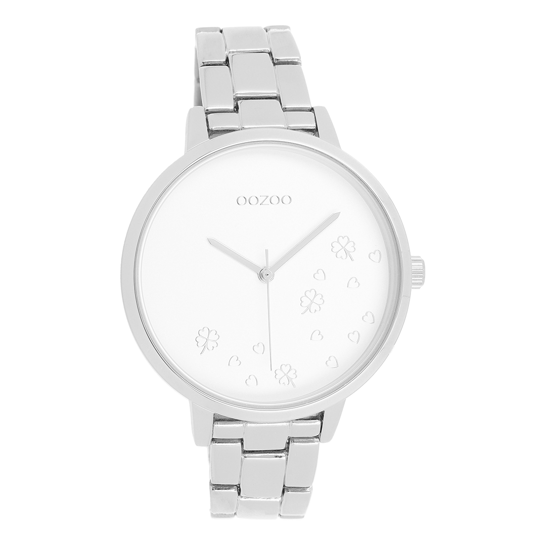 Silver coloured OOZOO watch with stainless steel bracelet - C11120