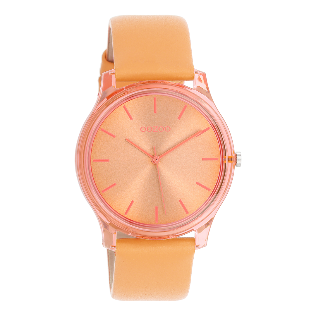 Orange OOZOO watch with mango leather strap - C11141