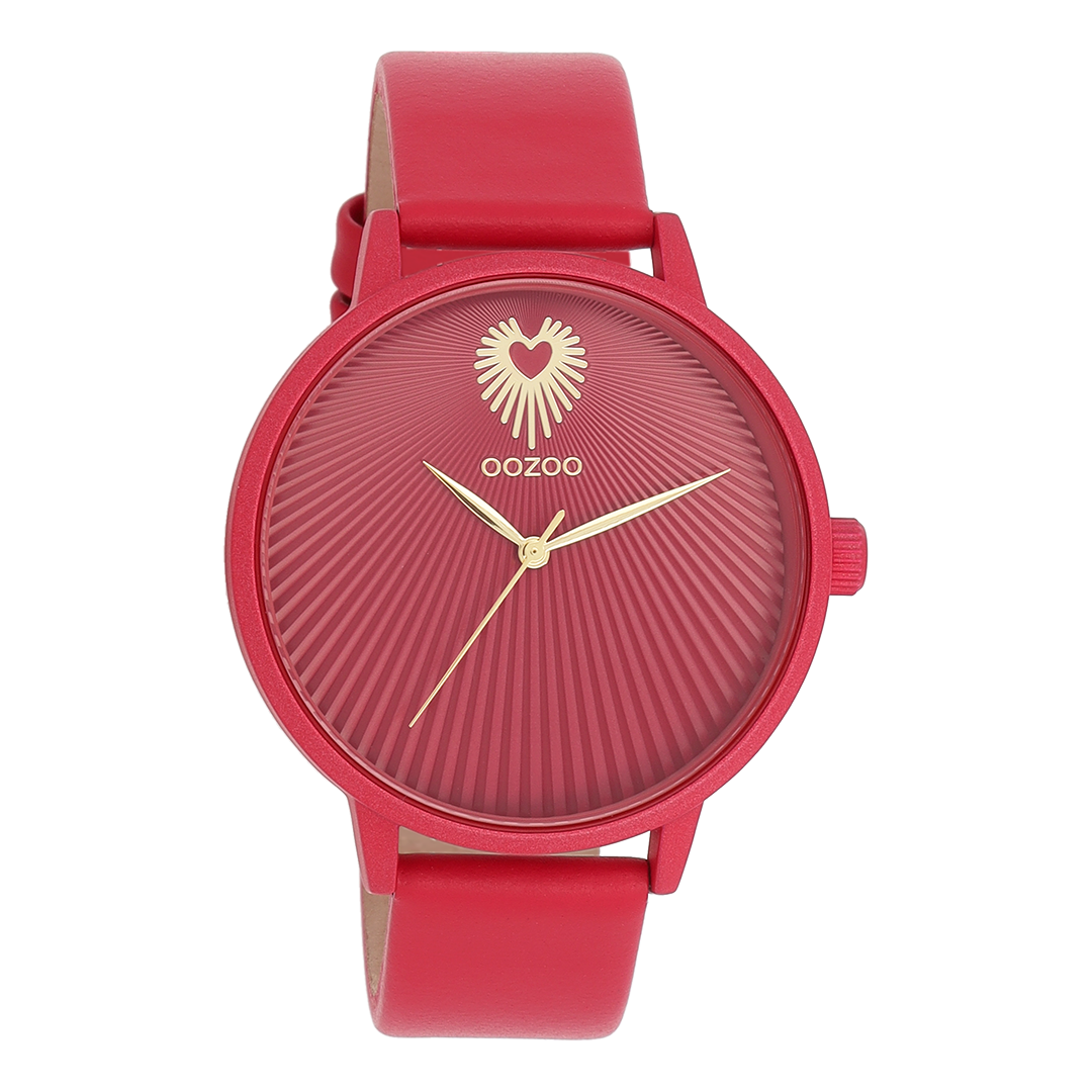 Viva magenta OOZOO watch with leather strap - C11247