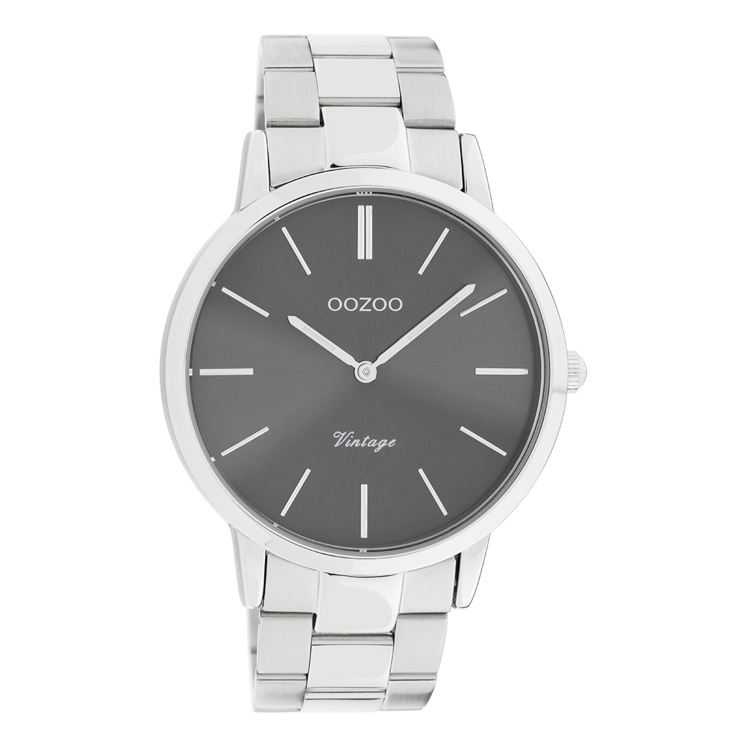 Silver coloured OOZOO watch with stainless steel bracelet - C20021