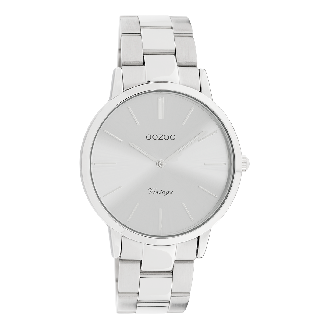 Silver coloured OOZOO watch with stainless steel bracelet - C20027