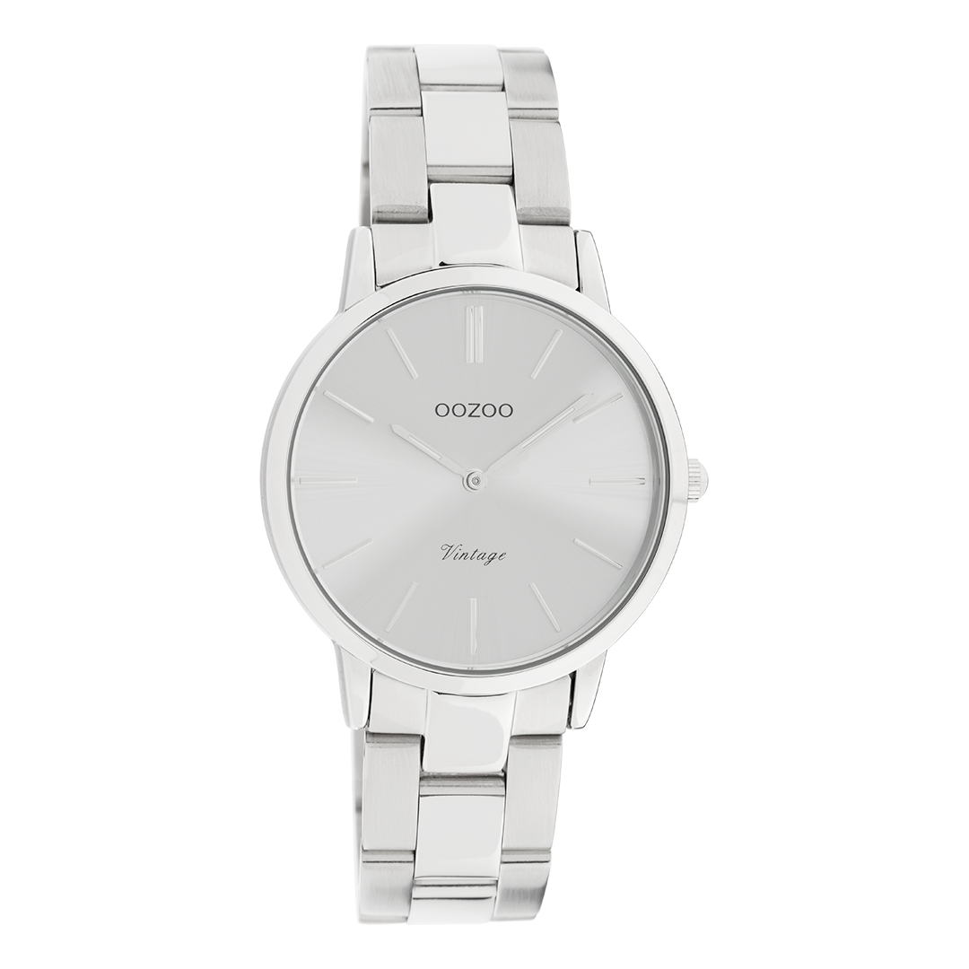 Silver coloured OOZOO watch with stainless steel bracelet - C20039
