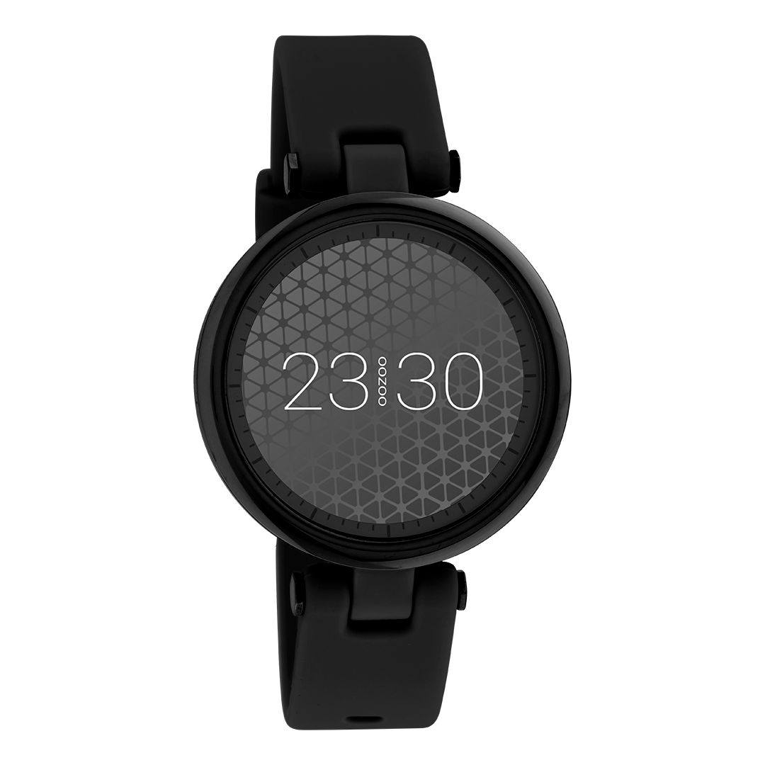 Black OOZOO smartwatch with black rubber strap - Q00407